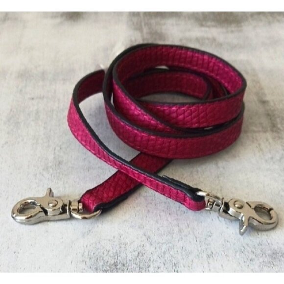 Unbranded Handbags - Clip-on Replacement Fuchsia Pink Textured Handbag Shoulder Strap Silver Clips